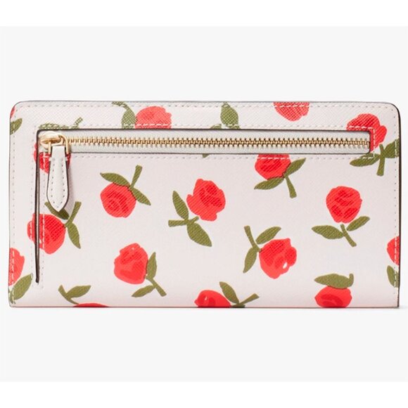 S Kate Spade Dana Large Slim Bifold Wallet White Saffiano KE618 NWT $179 Retail - Picture 3 of 6